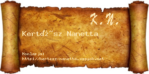 Kertész Nanetta névjegykártya